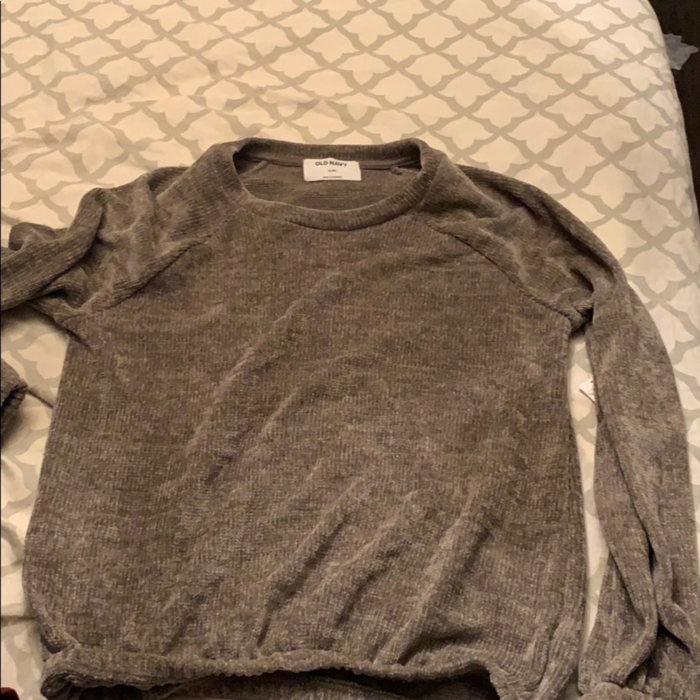 grey corduroy sweater